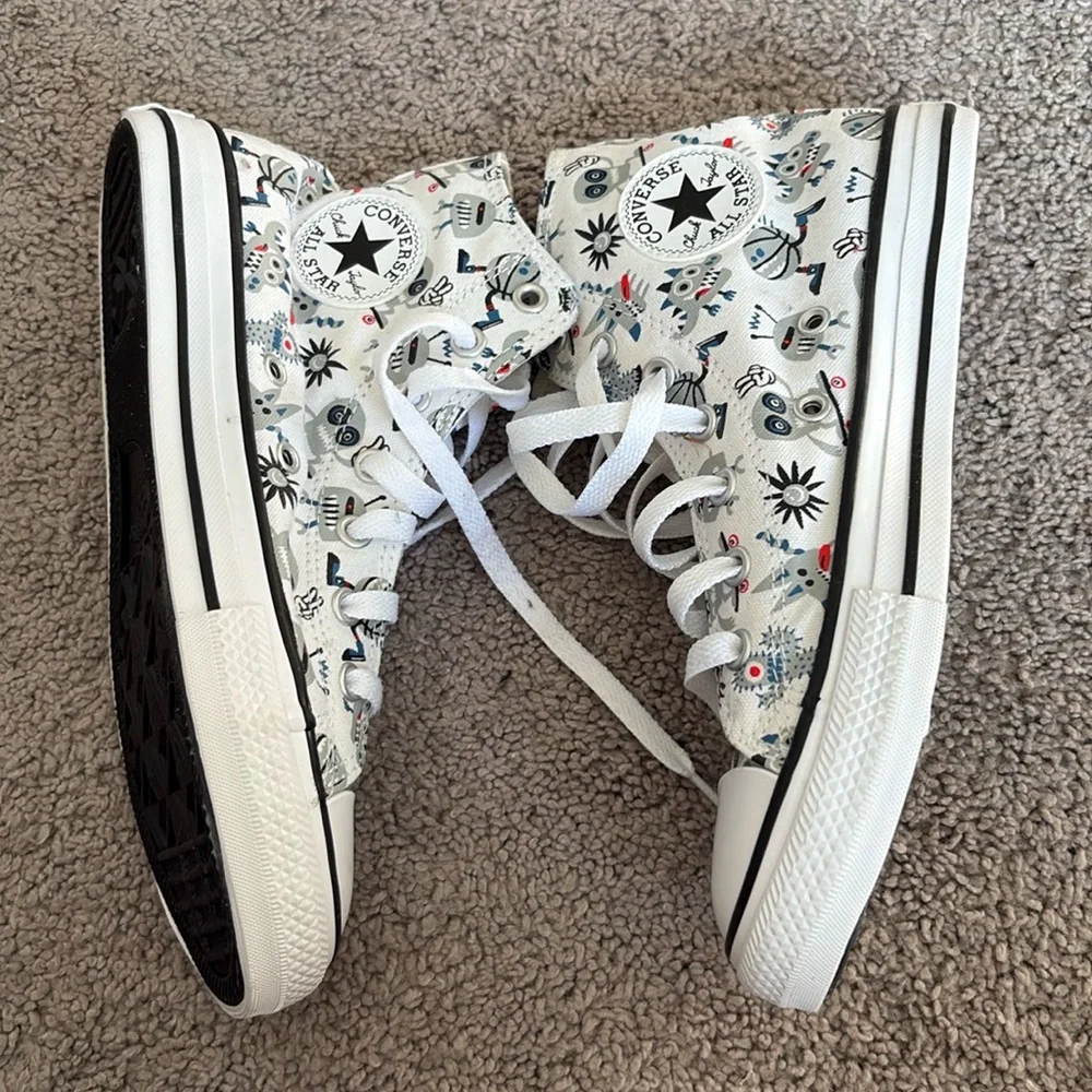 Kids Converse Chuck Taylor All Star High top PS 'Creatures - White Ash Stone'